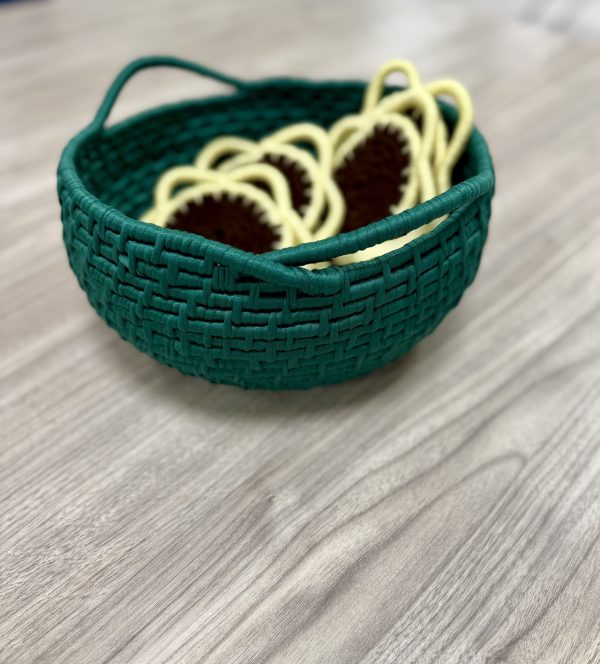 Handwoven Green Basket - Image 6