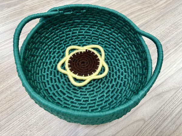 Handwoven Green Basket - Image 4