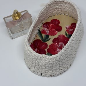Floral Embrace Macrame Basket