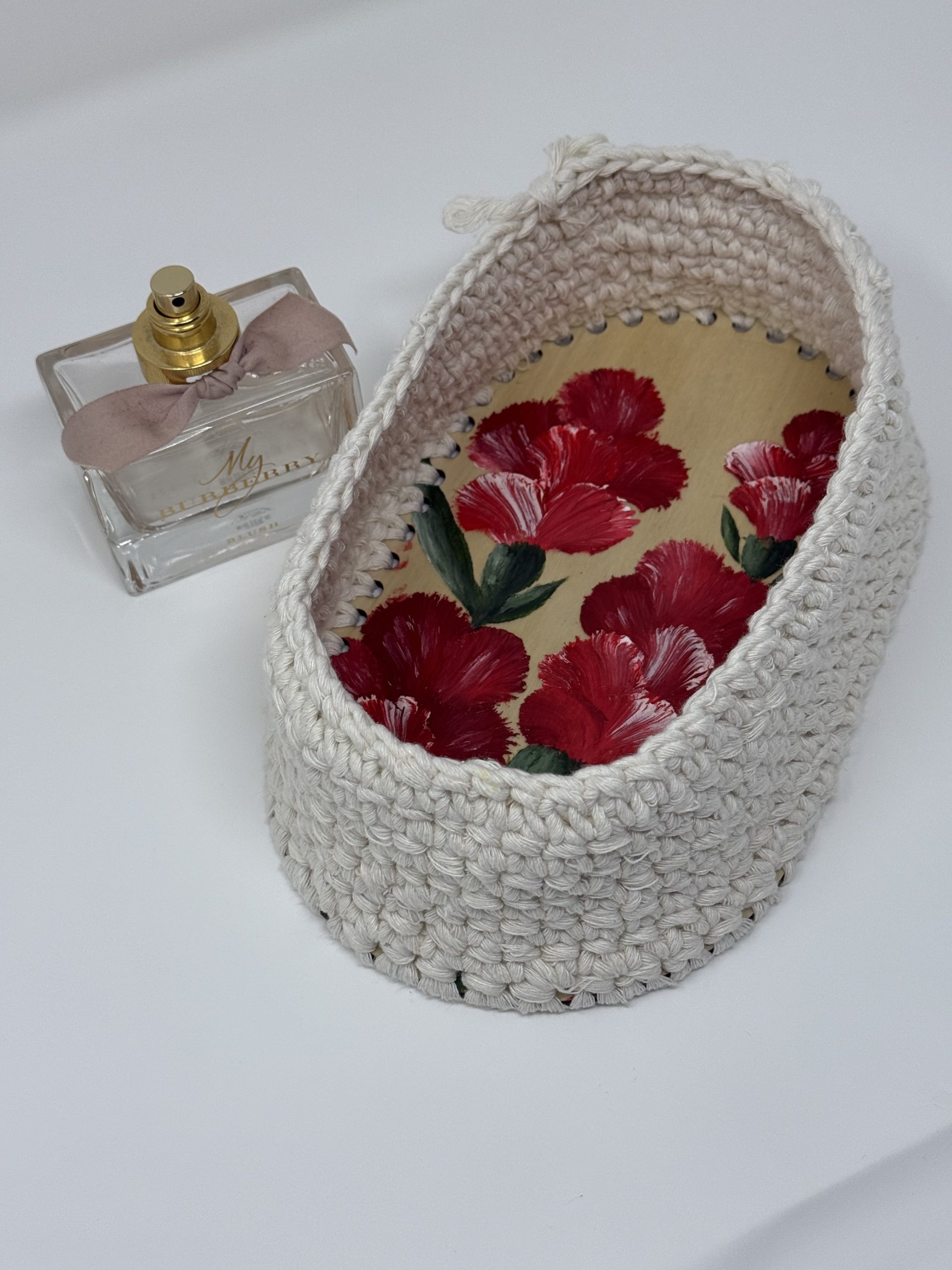 Floral Embrace Macrame Basket